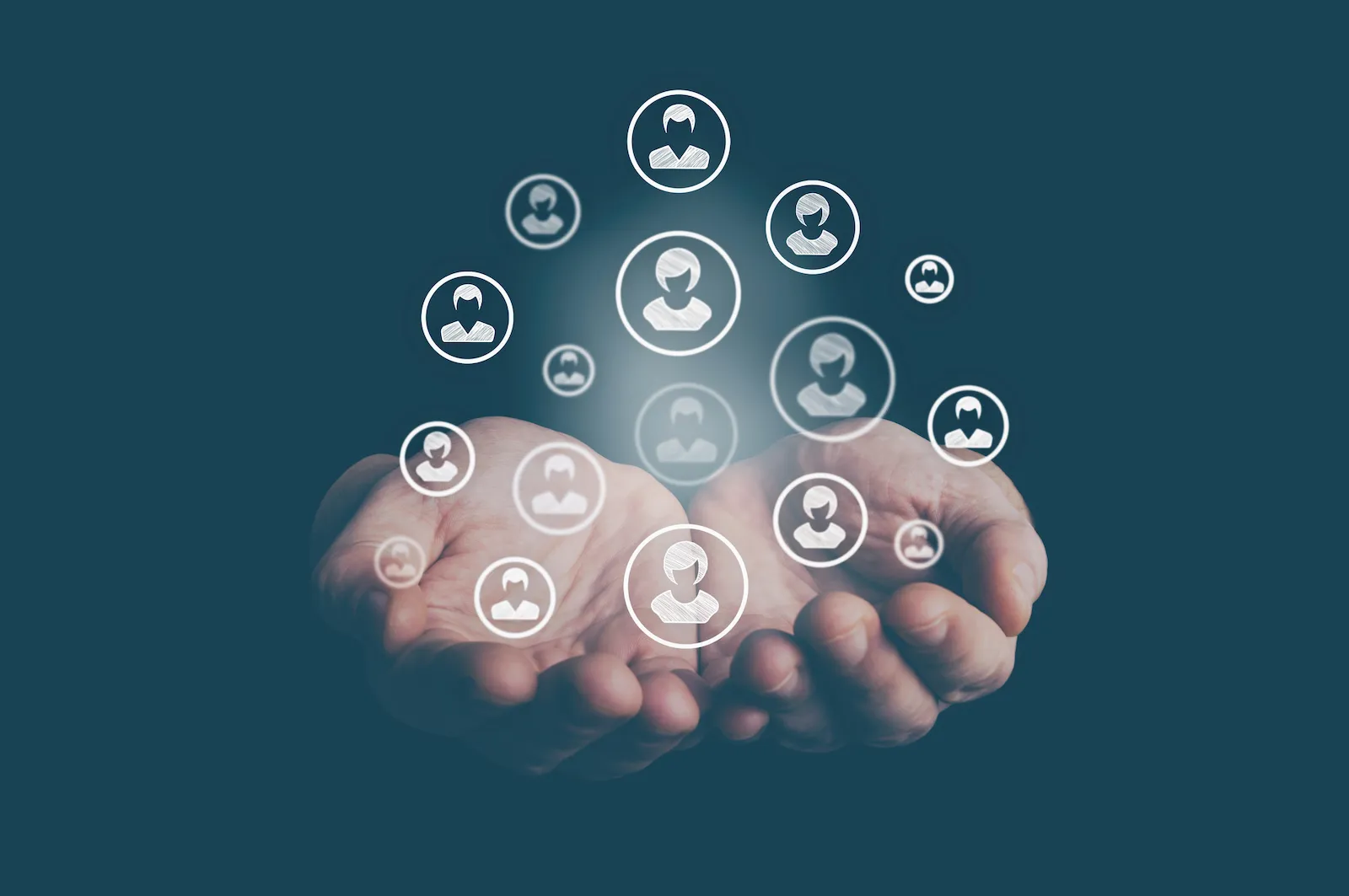 Hands presenting a network of insurance provider icons, representing access to trusted national and regional carriers for recreational vehicle insurance coverage.