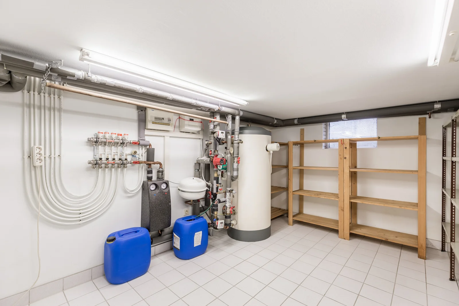 Finished basement with storage and living space, representing below-grade coverage through flood insurance