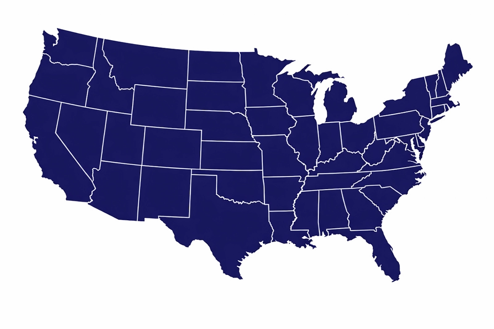 United States map showing the geographic regions where HomePoint Insurance Agency provides insurance services.